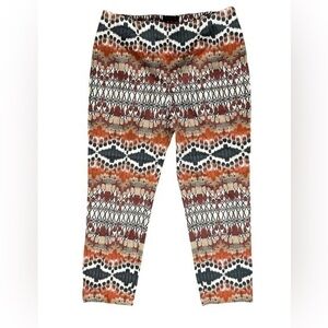 Peserico brown multicolored print stretch pants size 50/14US.